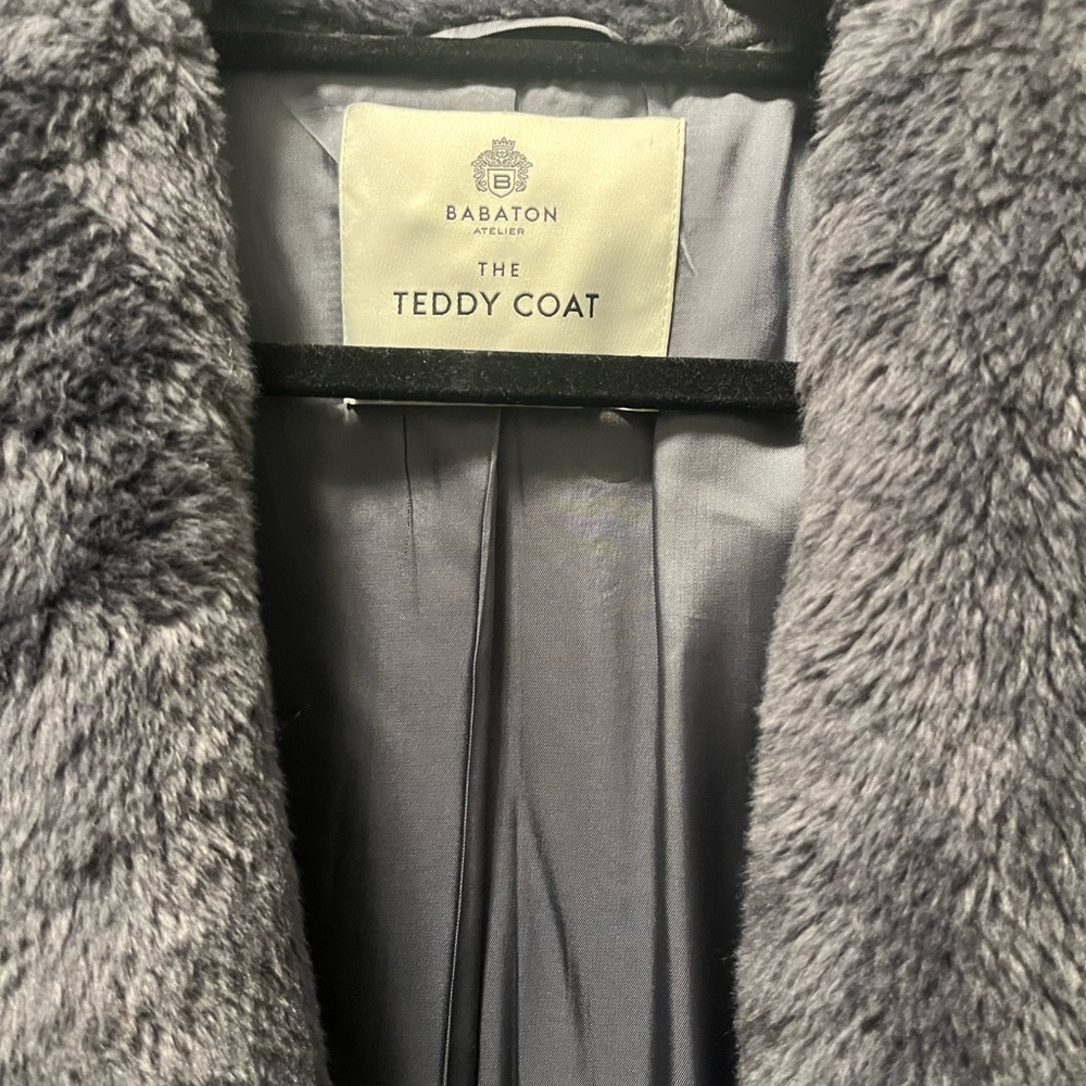 Teddy Coat Women's Grey Faux Fur Long Jacket - Picture 2 of 3